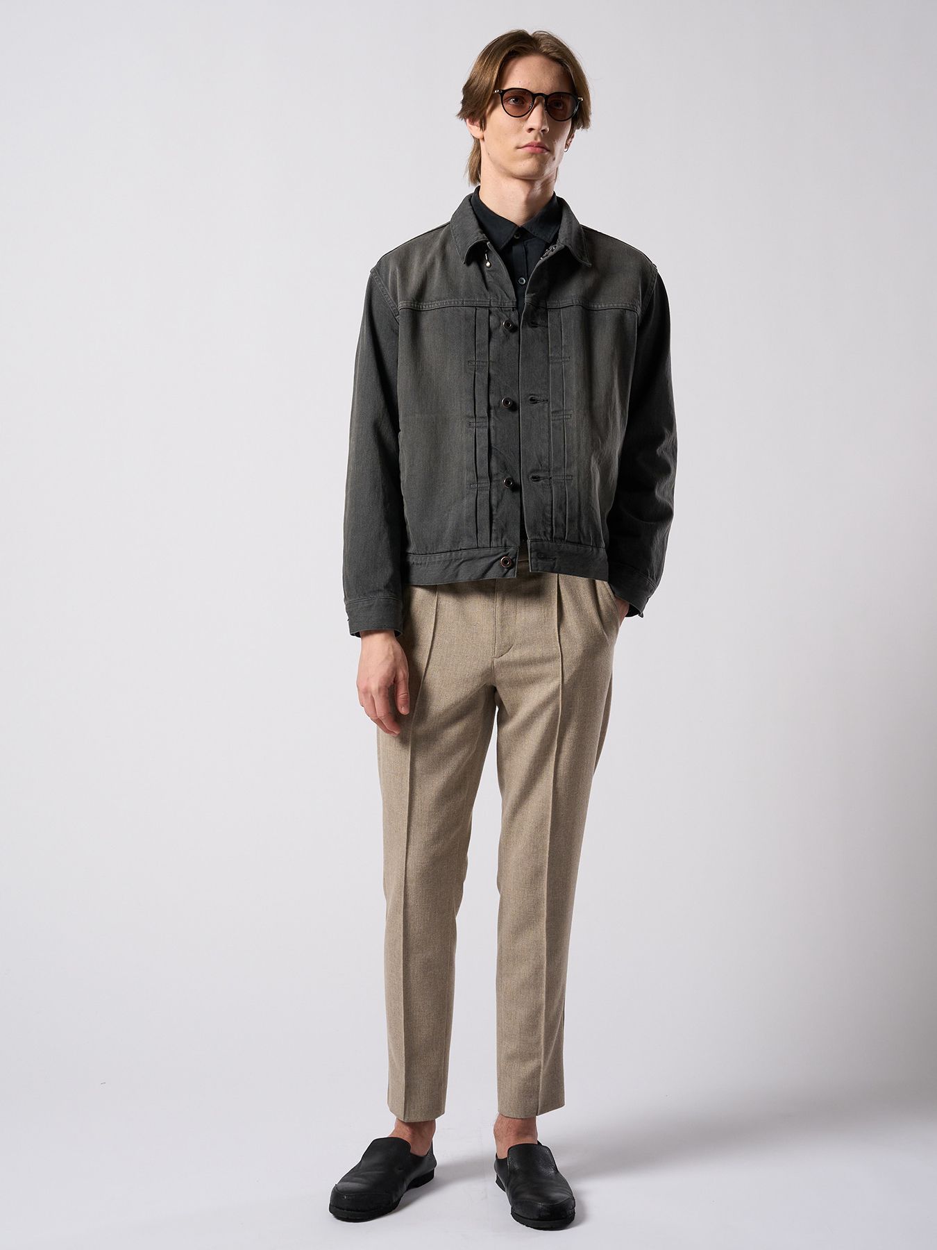 【予約品 4月19日(日) 18時締切】denim jacket type1 (used) / ユーズド加工 TYPE1 デニムジャケット / ダストチャコール