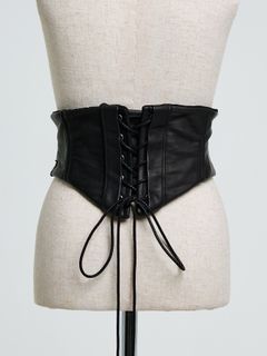 【予約品 10月26日(日) 締切】Eco Horse Hide Vische / エコホースハイド ビスチェ / ブラック