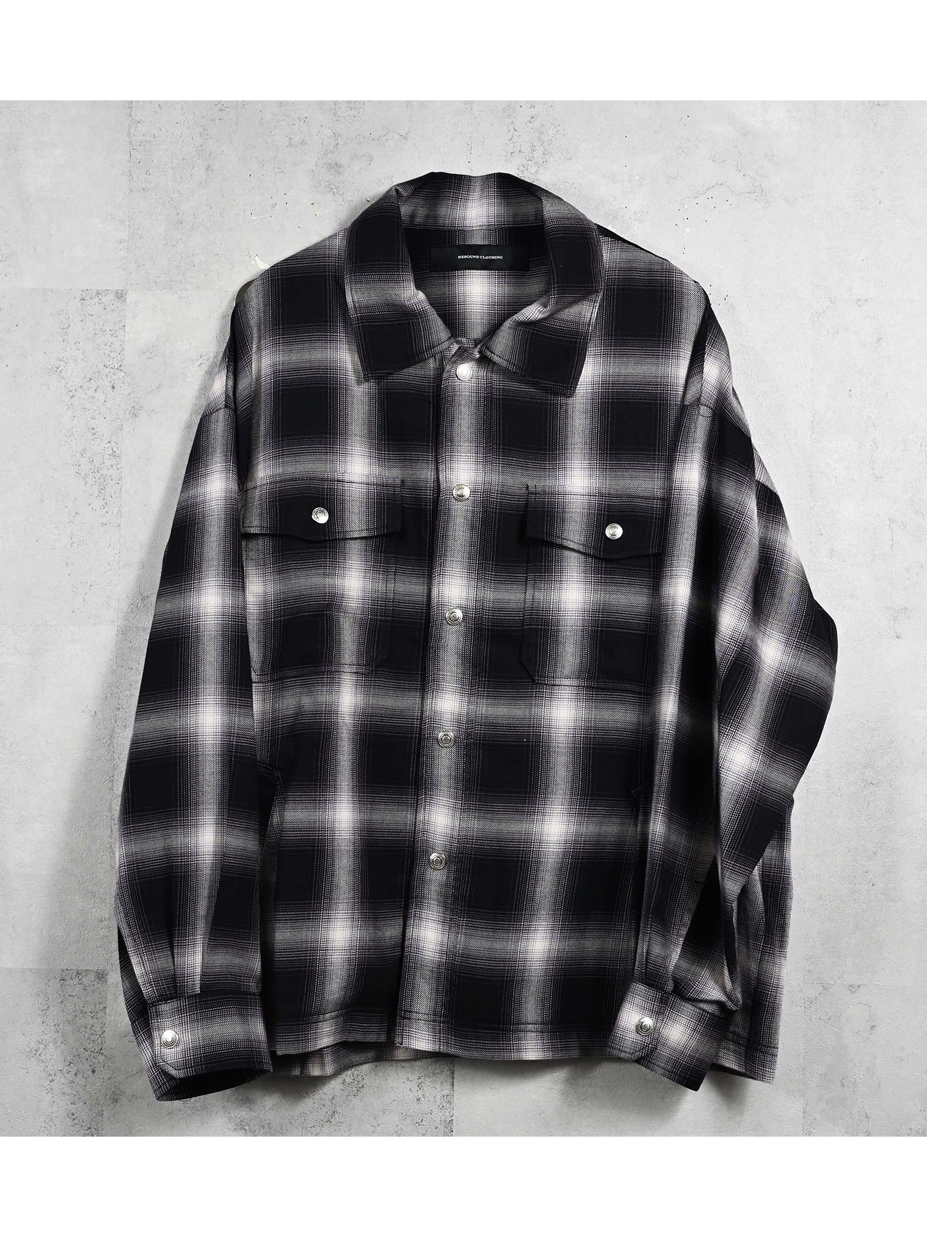 【予約品 11月16日(日) 締切】50s CHECK JK / オンブレチェック シャツジャケット / ブラック