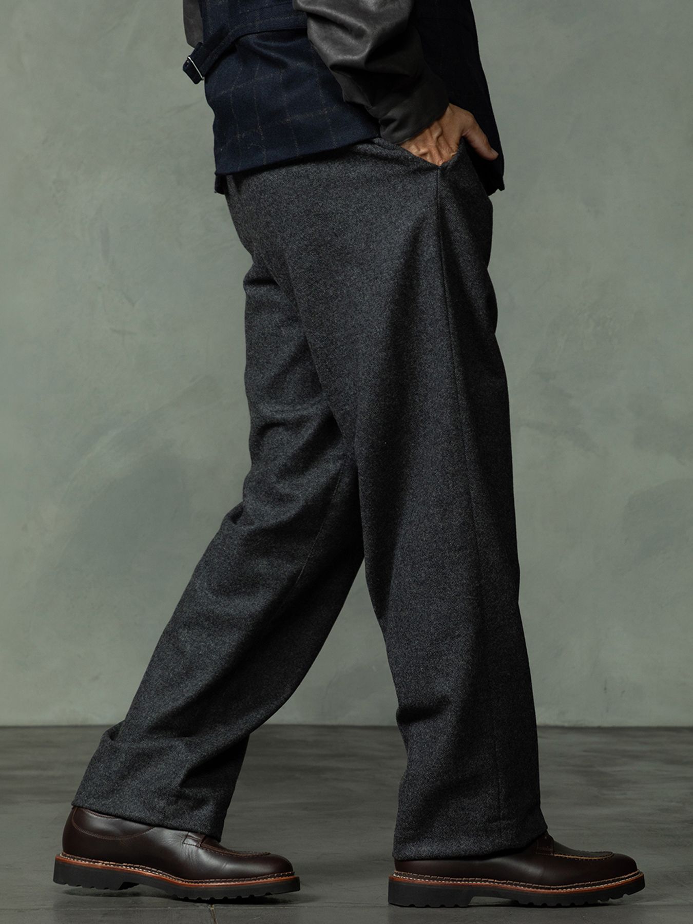 【予約品 7月5日(日) 締切】WOOLBASTE TROUSERS / ウールトラウザーズ / 杢チャコール