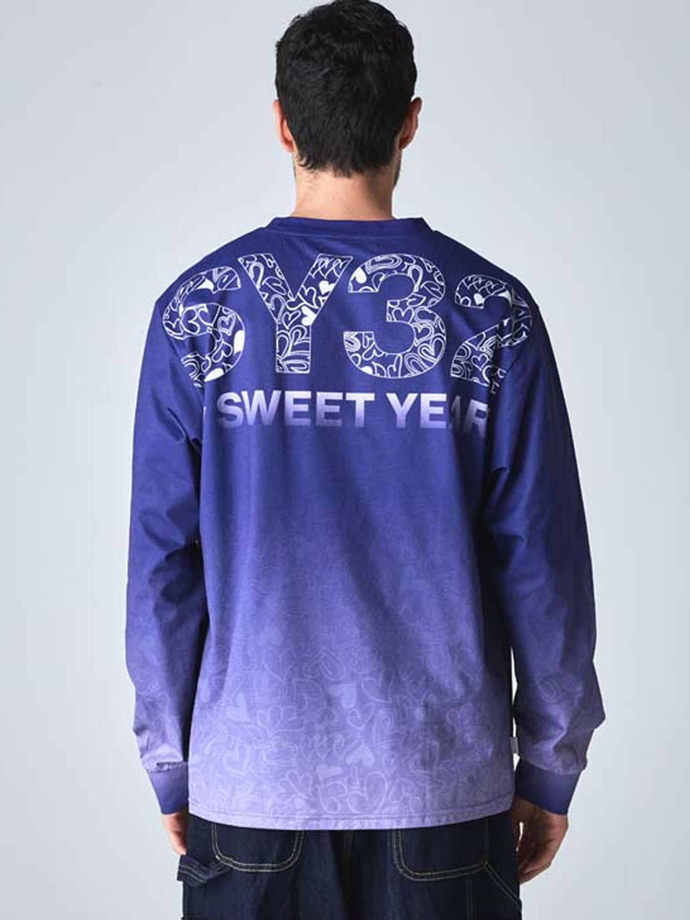 HEART GRADATION L/S TEE / ハートグラデーション ロングスリーブTシャツ / ダークブルー【SY32 by SWEET YEARS】