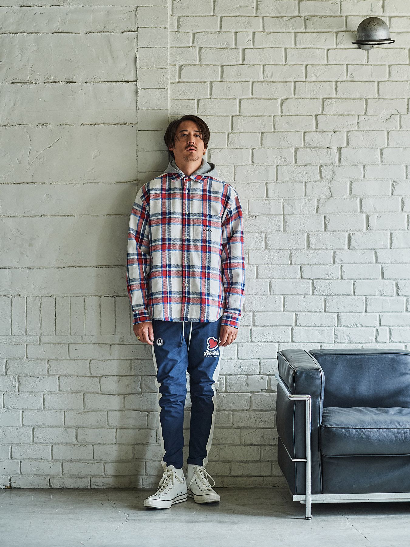 【予約品 】muta Hooded Flannel Shirts / フードシャツジャケット / ホワイト【Acanthus × muta MARINE】
