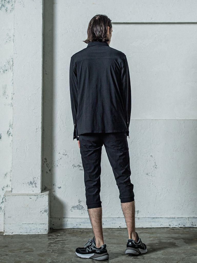 RE cropped PT / ナイロンイージークロップドパンツ / ブラック