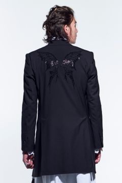 《予約品》 LongPeackedJacket JetSWAROFSKY テーラードジャケット TWS-Stretch / Black 【kiryuyrik】 1月入荷予定