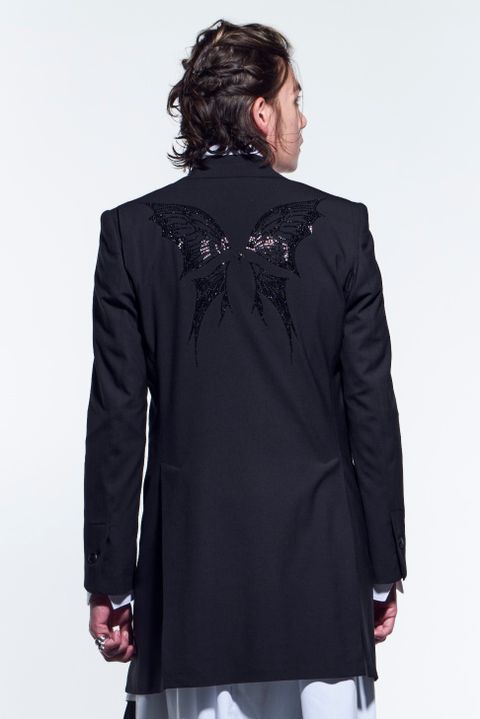 《予約品》 LongPeackedJacket JetSWAROFSKY テーラードジャケット TWS-Stretch / Black 【kiryuyrik】 1月入荷予定