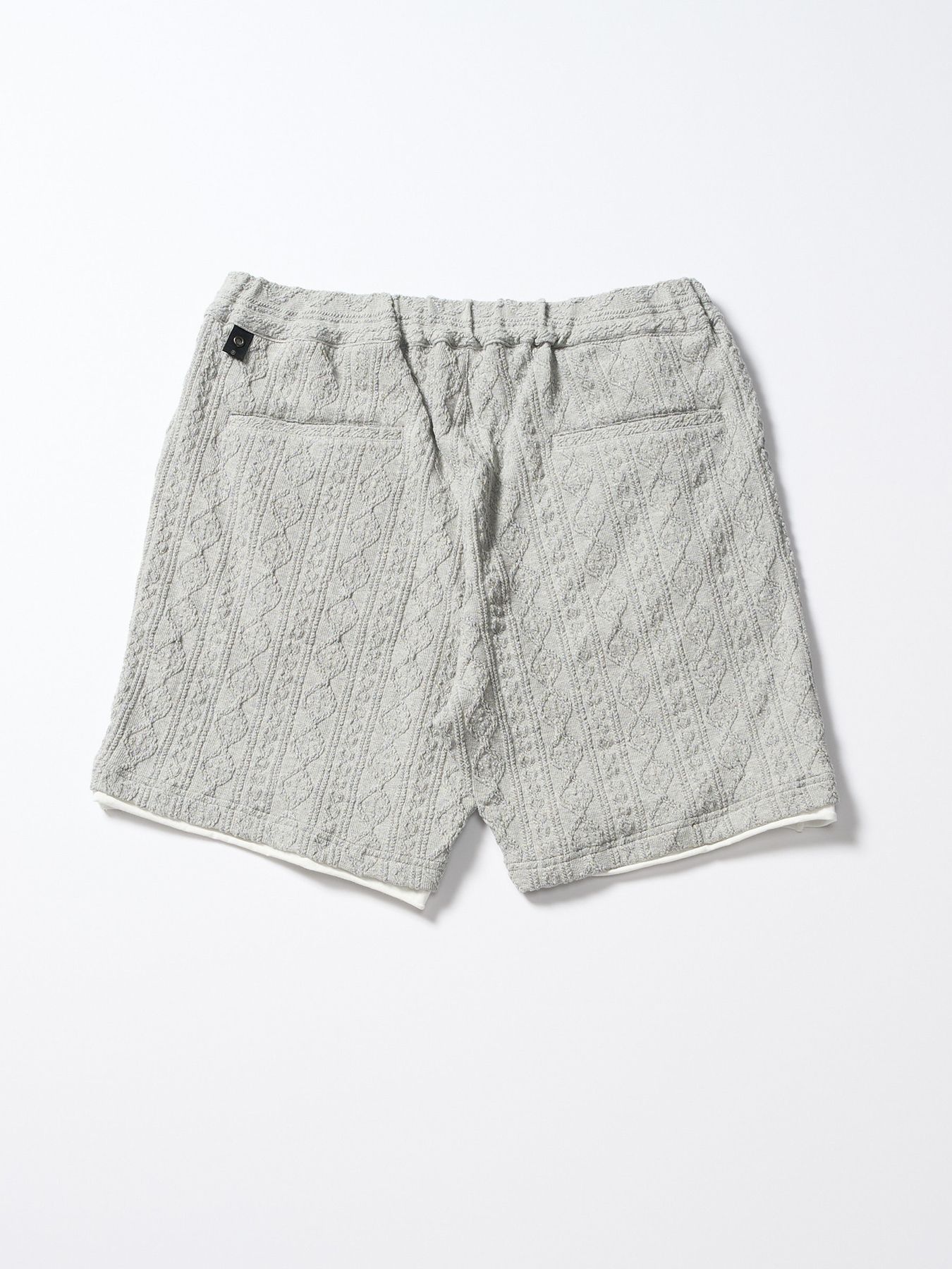 【予約品 1月25日(日) 締切】jacquard summer knit shorts / ジャガード サマーニット ショーツ / 杢グレー