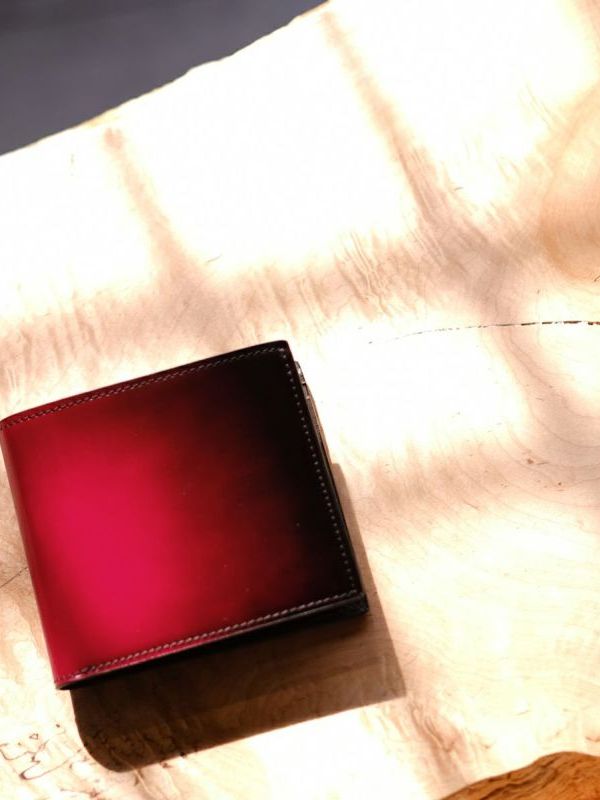 コードバン 二つ折り財布 / ワイン