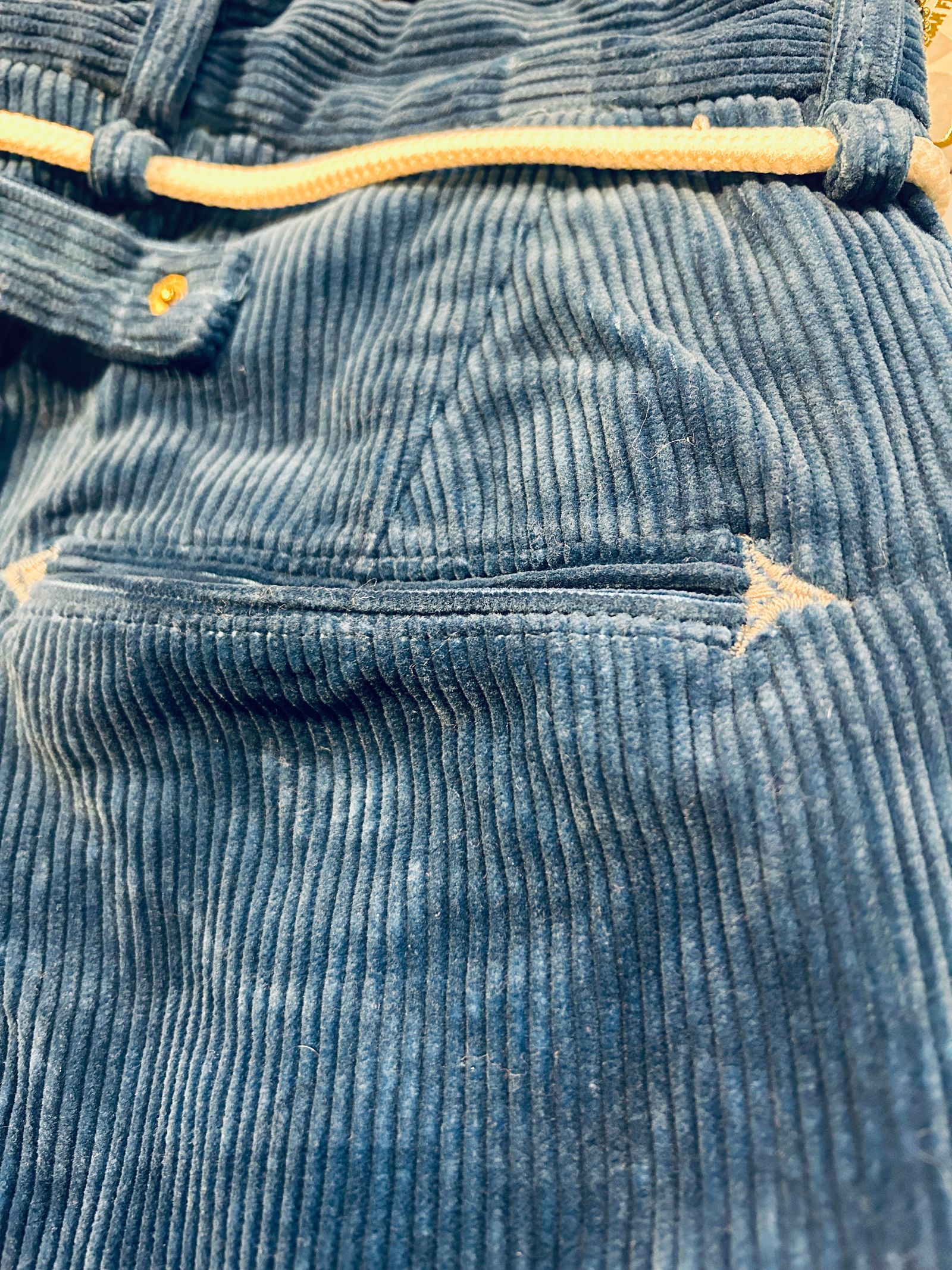 ワンタックコーディロイワイドパンツ ブルー /アレフルード