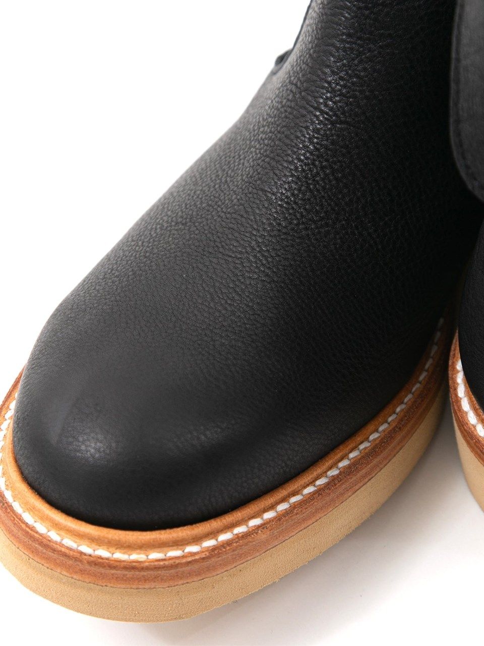 フルタンニン ピット鞣し シュリンク ホース ハイド シングルライダース バックジップ ブーツ /  Boots  / ブラック 【STRUM】