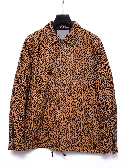 【予約品 4月6日(月) 締切】Leopard Flock Printed Pig Suede Coach Jacket / 豹柄フロッキープリント ピッグスエード コーチジャケット / B.STAR