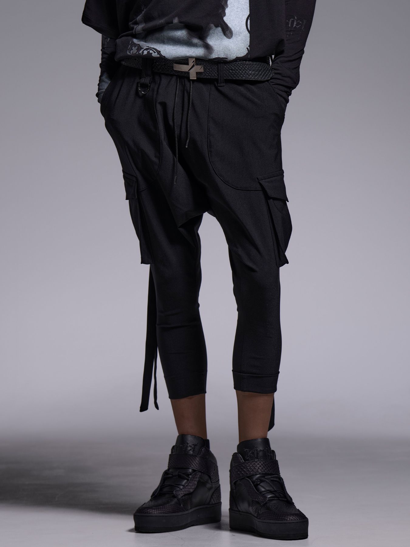 3/4 Sarrouel Pants / 七分丈 サルエルパンツ / ブラック