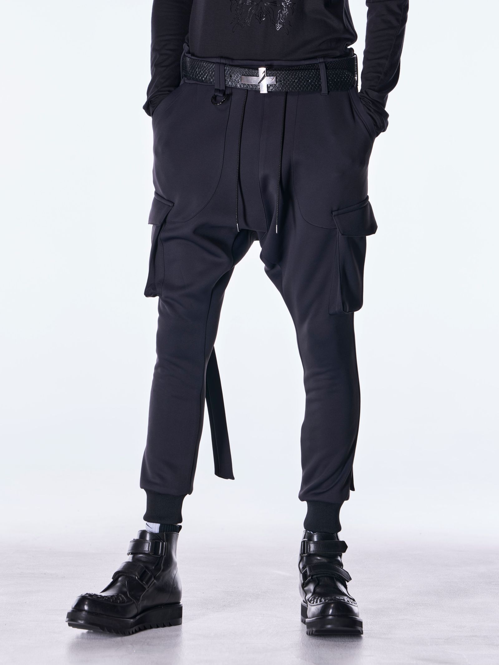 【予約品 6月29日(月) 締切】Double Knit Jersey Sarrouel Pants / サルエルパンツ / ブラック