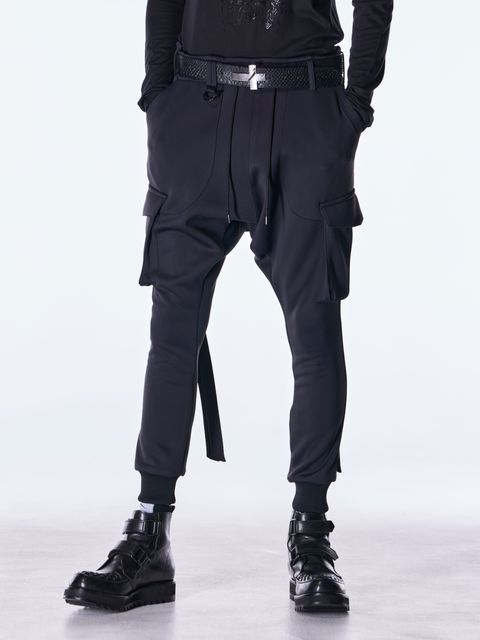 【予約品 6月29日(月) 締切】Double Knit Jersey Sarrouel Pants / サルエルパンツ / ブラック