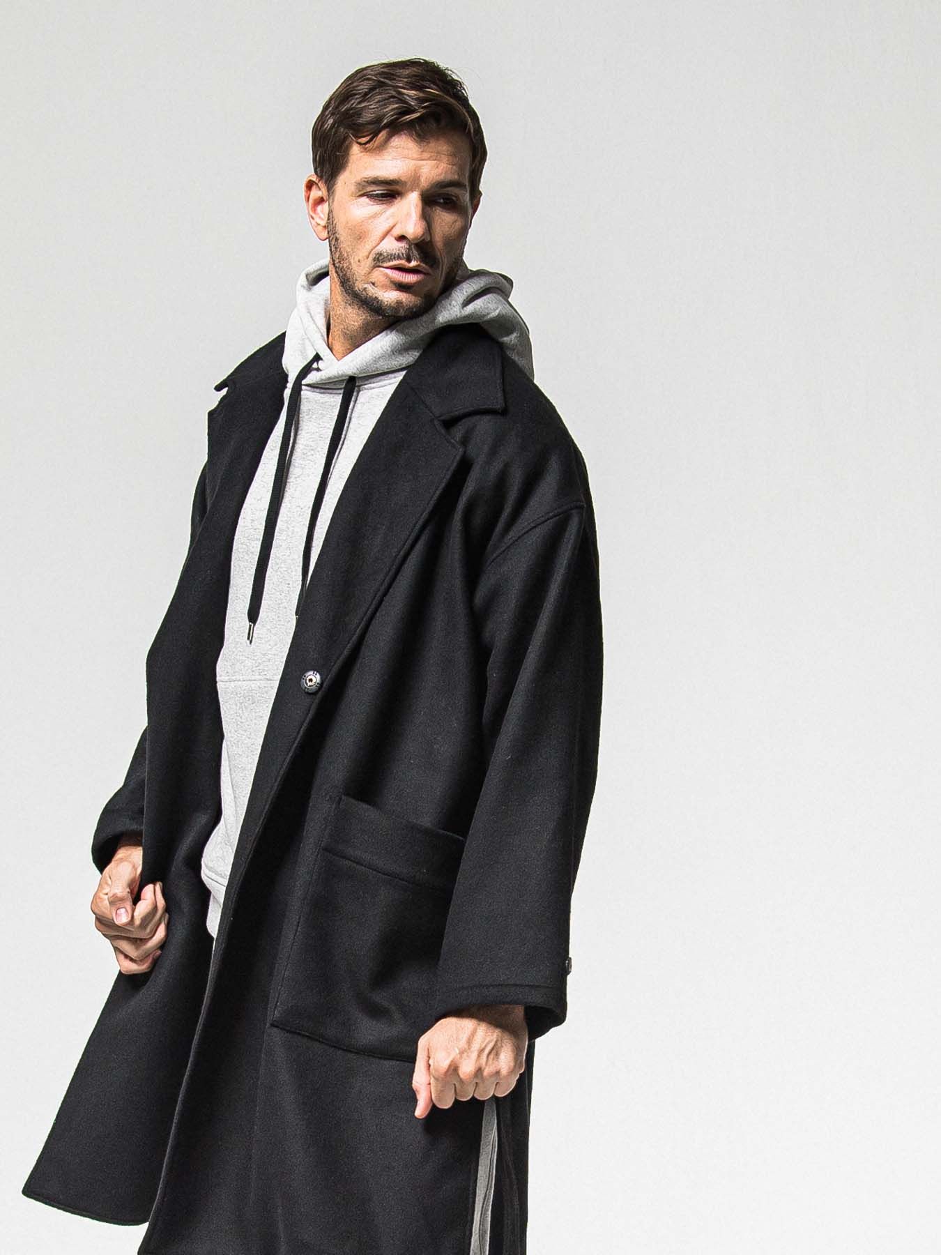 【予約品 】GOWN OVER COAT / ガウンオーバーコート / ブラック
