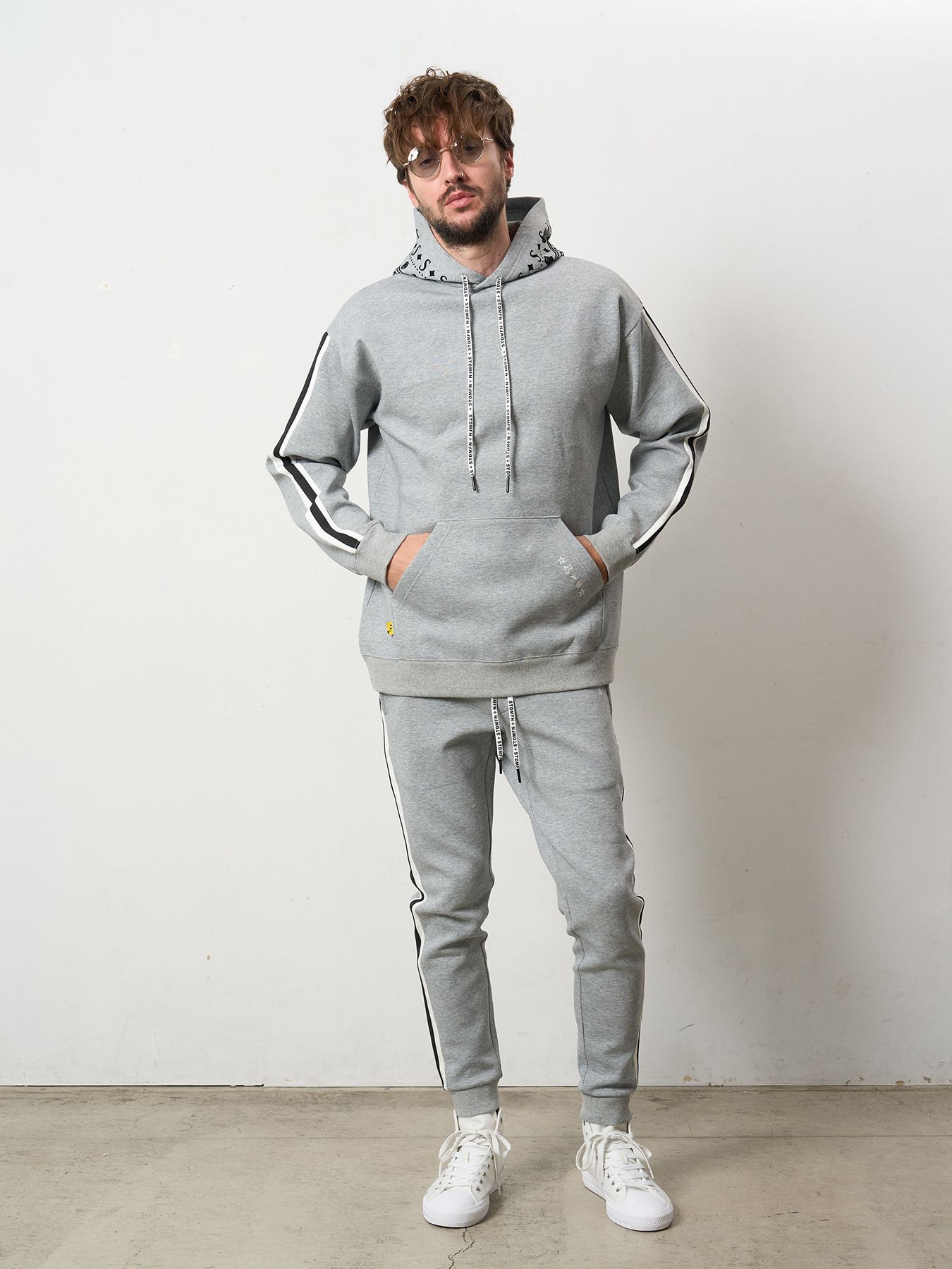 【予約品 5月8日(木) AM10時 締切】 T-Rストレッチポンチ スターノルディックフロッキー ラインリブパンツ / M.グレー