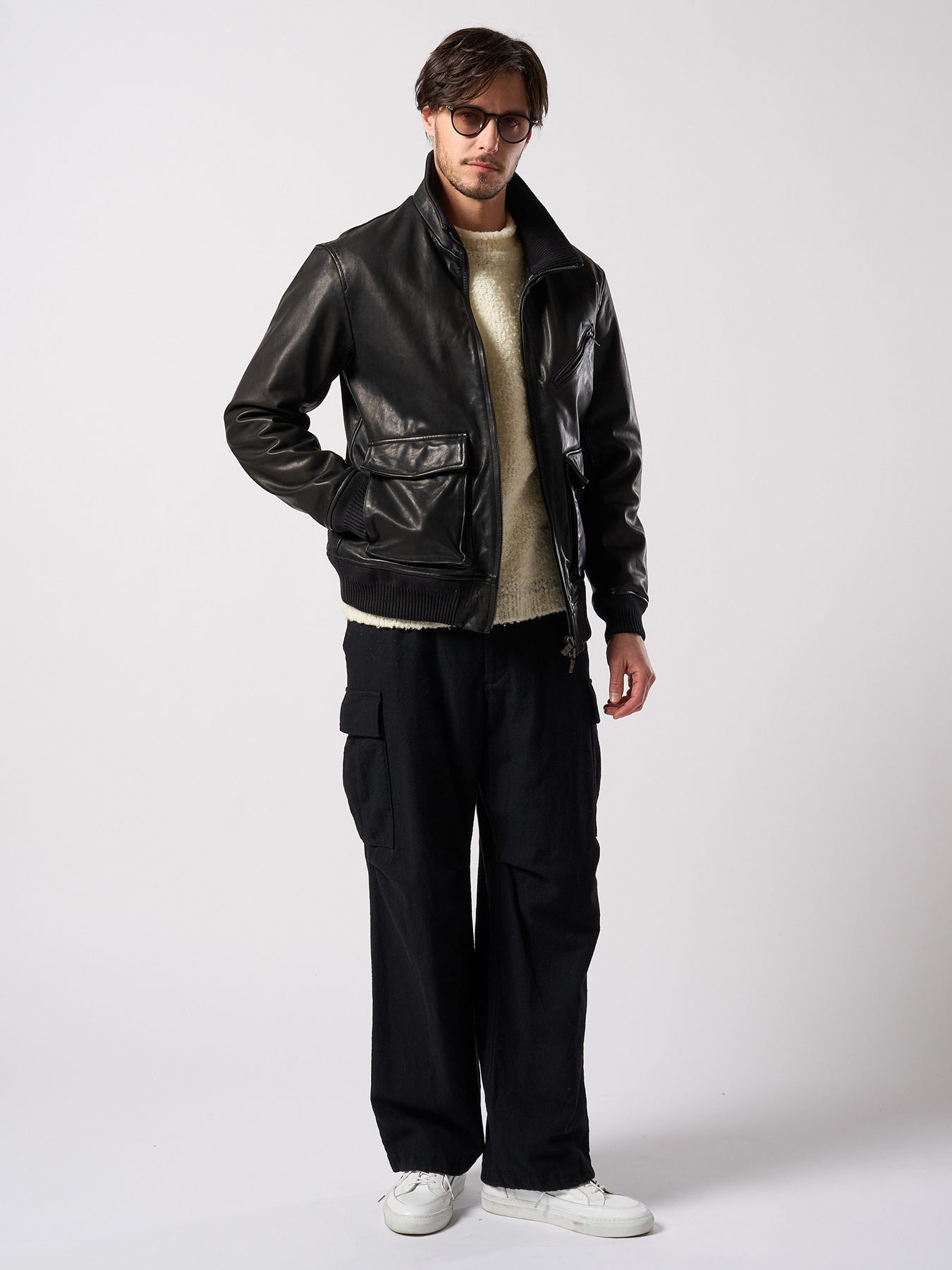 【予約品 4月19日(日) 18時締切】natural blend wool easy cargo / ナチュラルブレンドウール イージーカーゴパンツ / ブラック