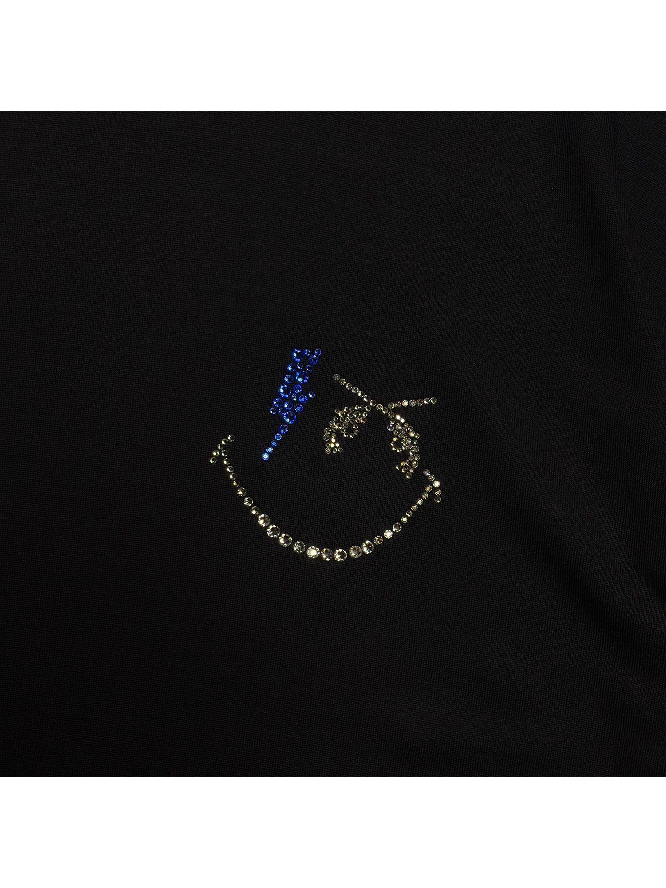 【予約品 3月9日(月) 18:00 締切】WO/JER S/TEE SMI/SWA / ウールジャージ スワロフスキー スマイル Tシャツ / ブラック