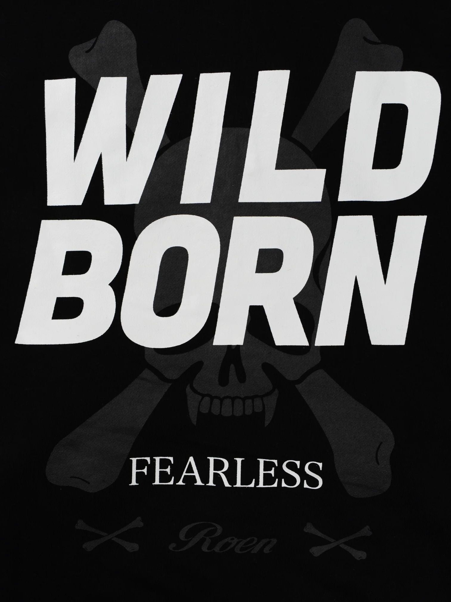 WILD BORN  PK / 長袖ジップパーカー / ブラック 【Roen】