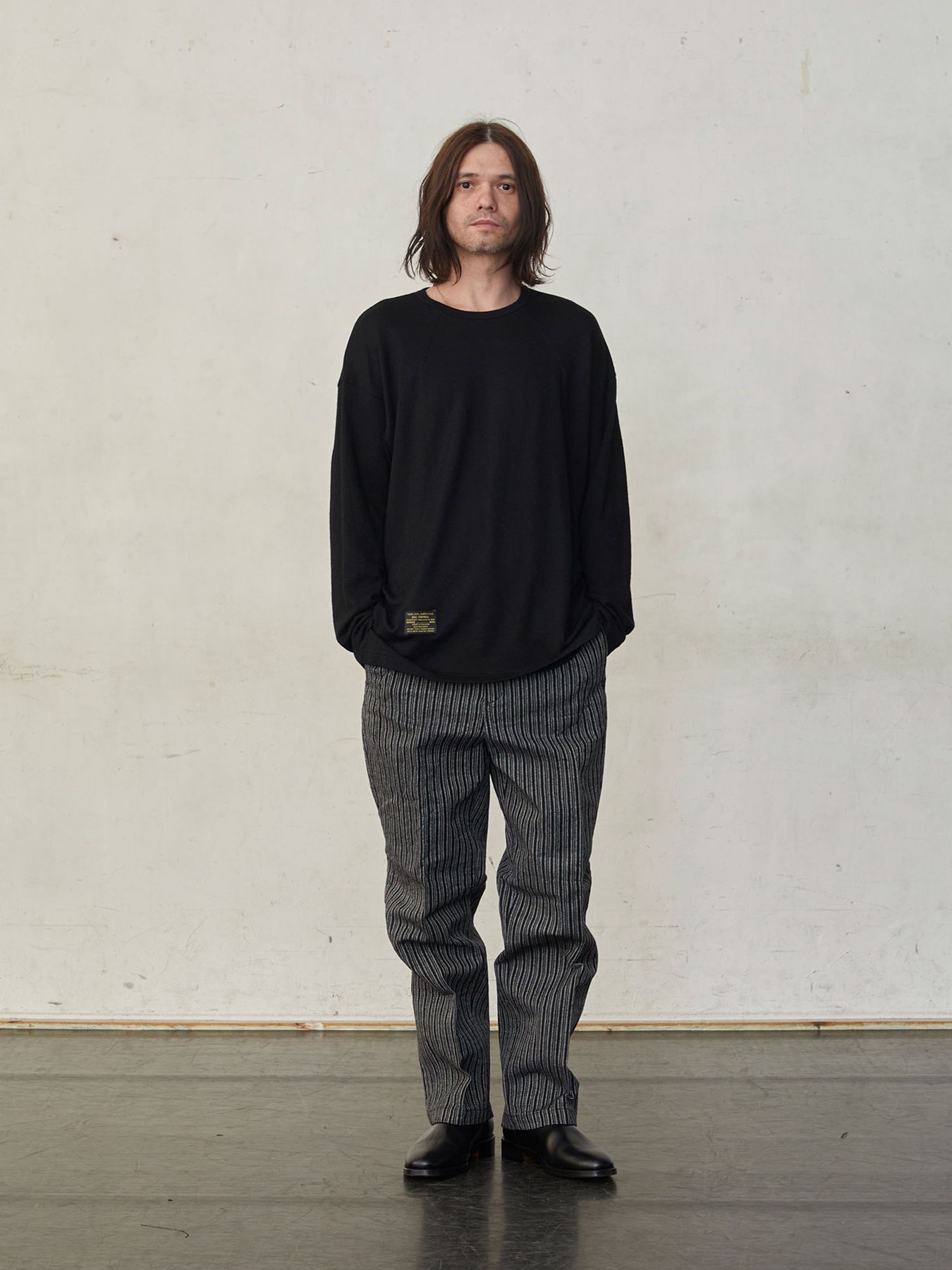 【予約品 7月5日(日) 締切】WASHABLE WOOL TEE / ウォッシャブルウールTシャツ / ブラック