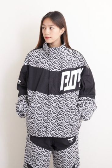 GEOMETRIC NYLON TRUCK JACKET ナイロンジャケット / BLACK 【BOY LONDON】