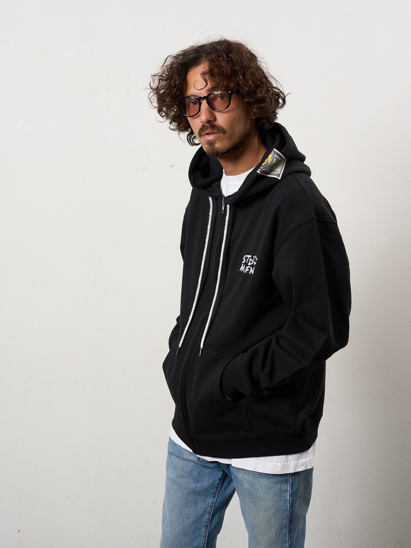 【予約品 10月16日(木) 締切】オーセンティックパイル フラワーフォームPT ジップパーカー / ブラック