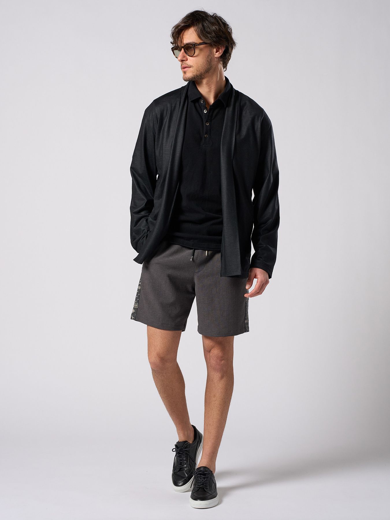 【予約品 1月25日(日) 締切】muta × wjk collection：cut-off polo S/S (printed) / カットオフ ポロ ショートスリーブ / ブラック