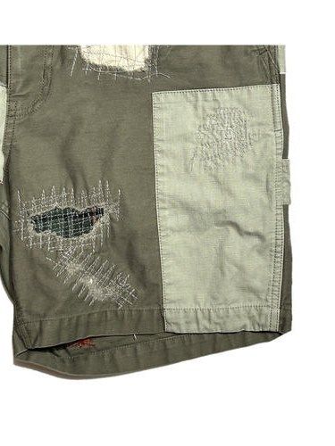 《予約品8月31日 23時55分締め》 DAMAGE SHORTS / ハーフパンツ / カーキ 【roarguns 】 2024年2月入荷予定