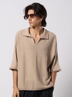 【予約品 9月23日(火) 締切】comfy skipper polo H/S / コンフィー スキッパーポロ ハーフスリーブ  / ライトベージュ