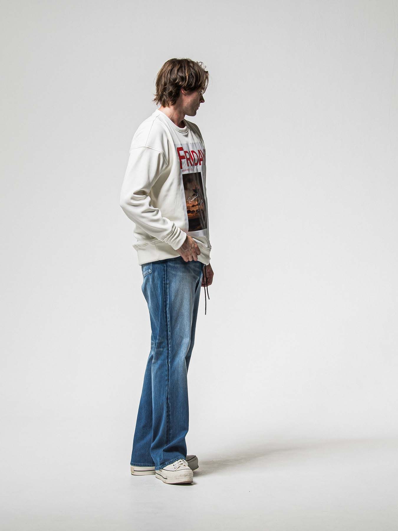 【予約品 8月31日(日) 締切】FRIDAY OLD COVER VEROURS FLEECE TRAINER / FRIDAYコラボ オールドカバー ベロアフリース トレーナー / ホワイト