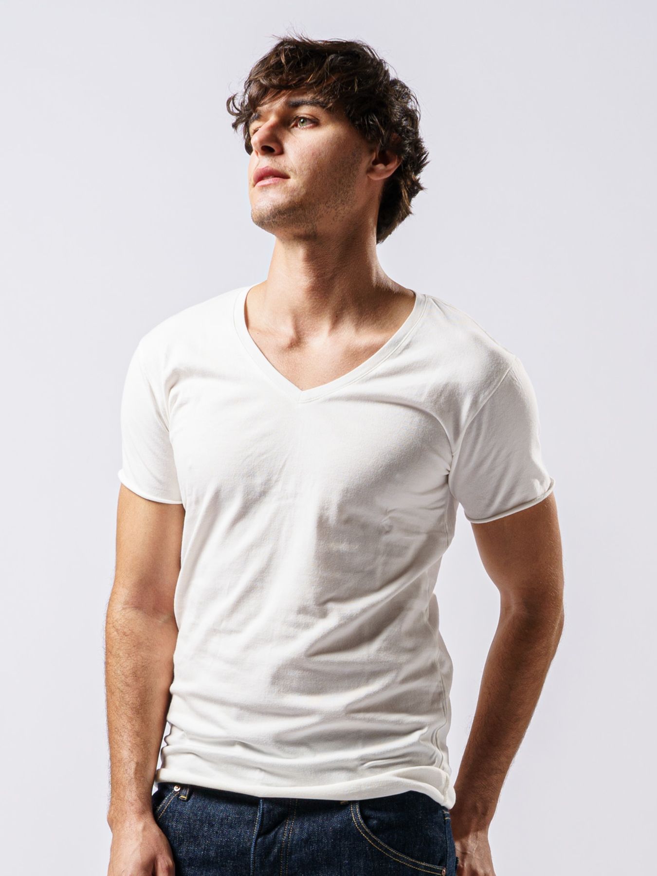 【予約品 1月25日(日) 締切】3 in pack-T S/S / 3インパック ショートスリーブ Tシャツ / ホワイト / クルーネック、Vネック、ディープVネック