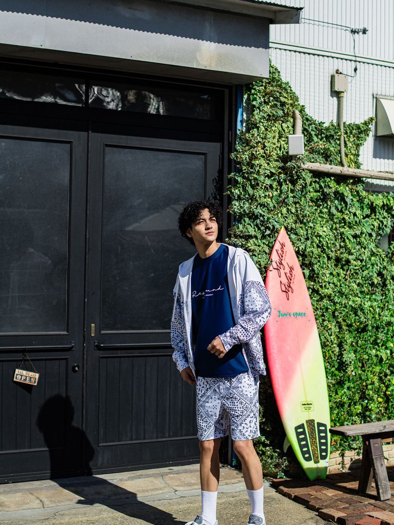 《予約品3月3日18：00締め》 Paisley RUSH OVER ZIPUP HOODIE / ラッシュガードパーカー / バンダナホワイト