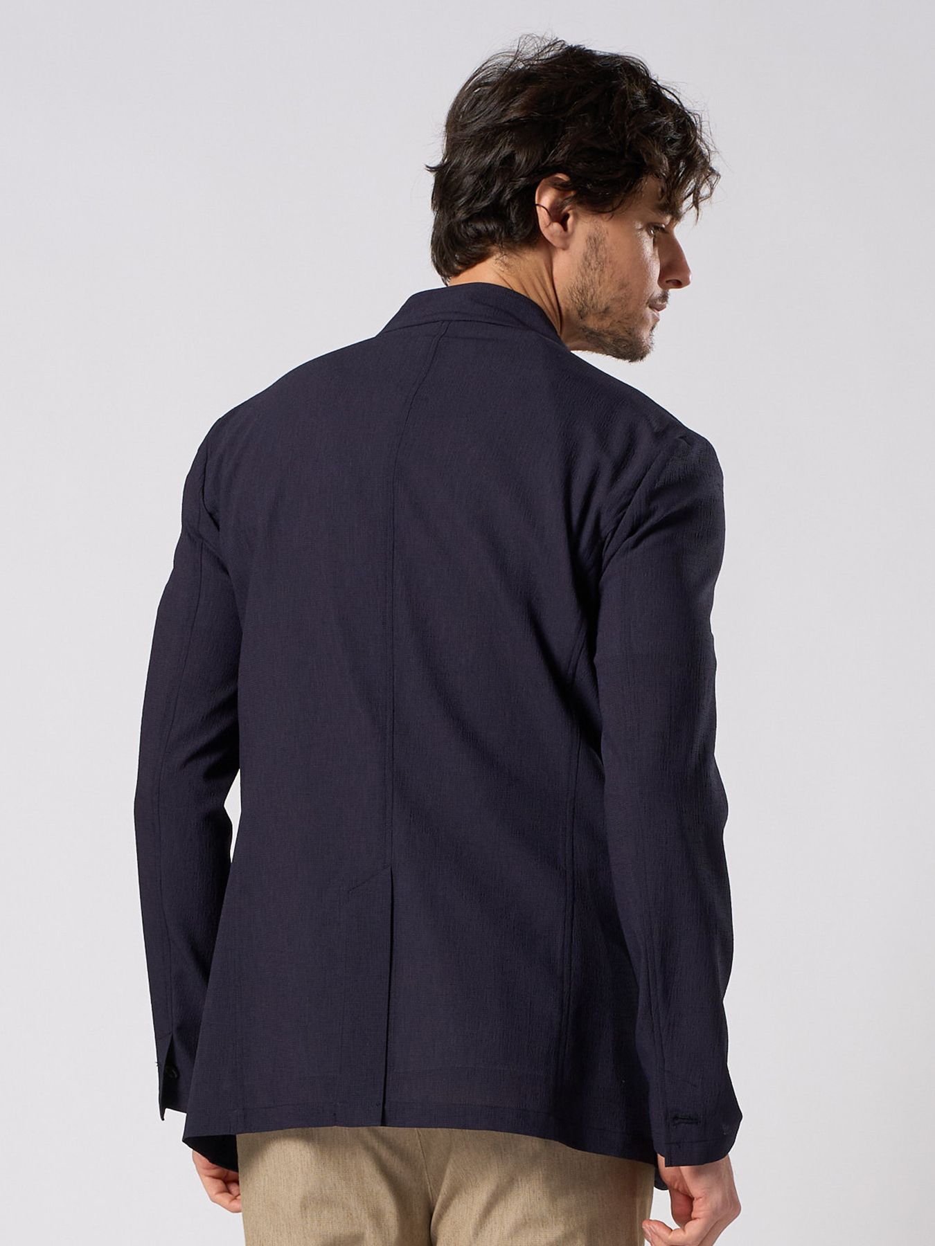 【予約品 1月25日(日) 締切】solid collar single jacket / ソリッドカラー シングル ジャケット / ネイビー