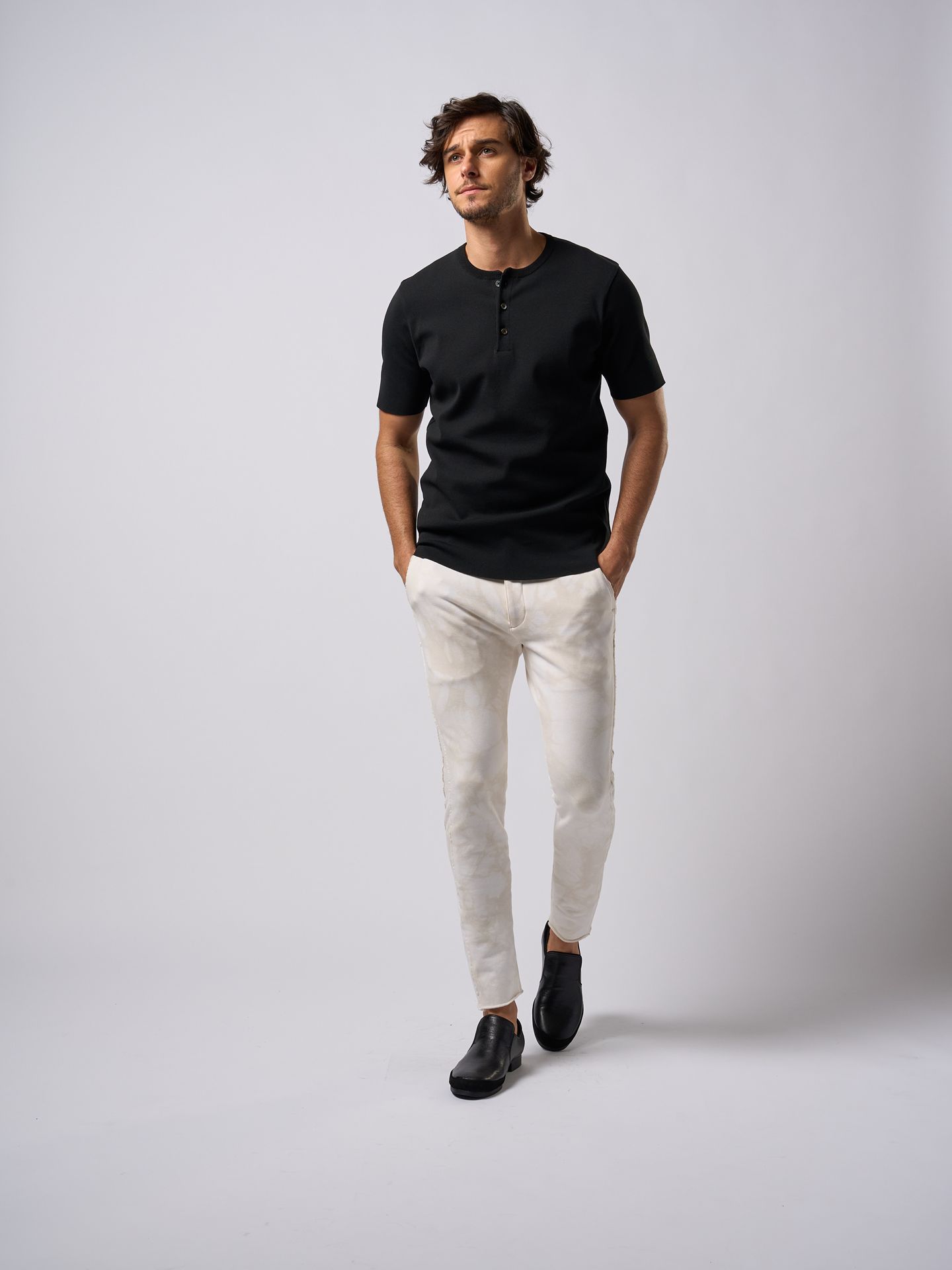 【予約品9月19日 10時締め】 ct surf henley S/S / ニットソー / ブラック