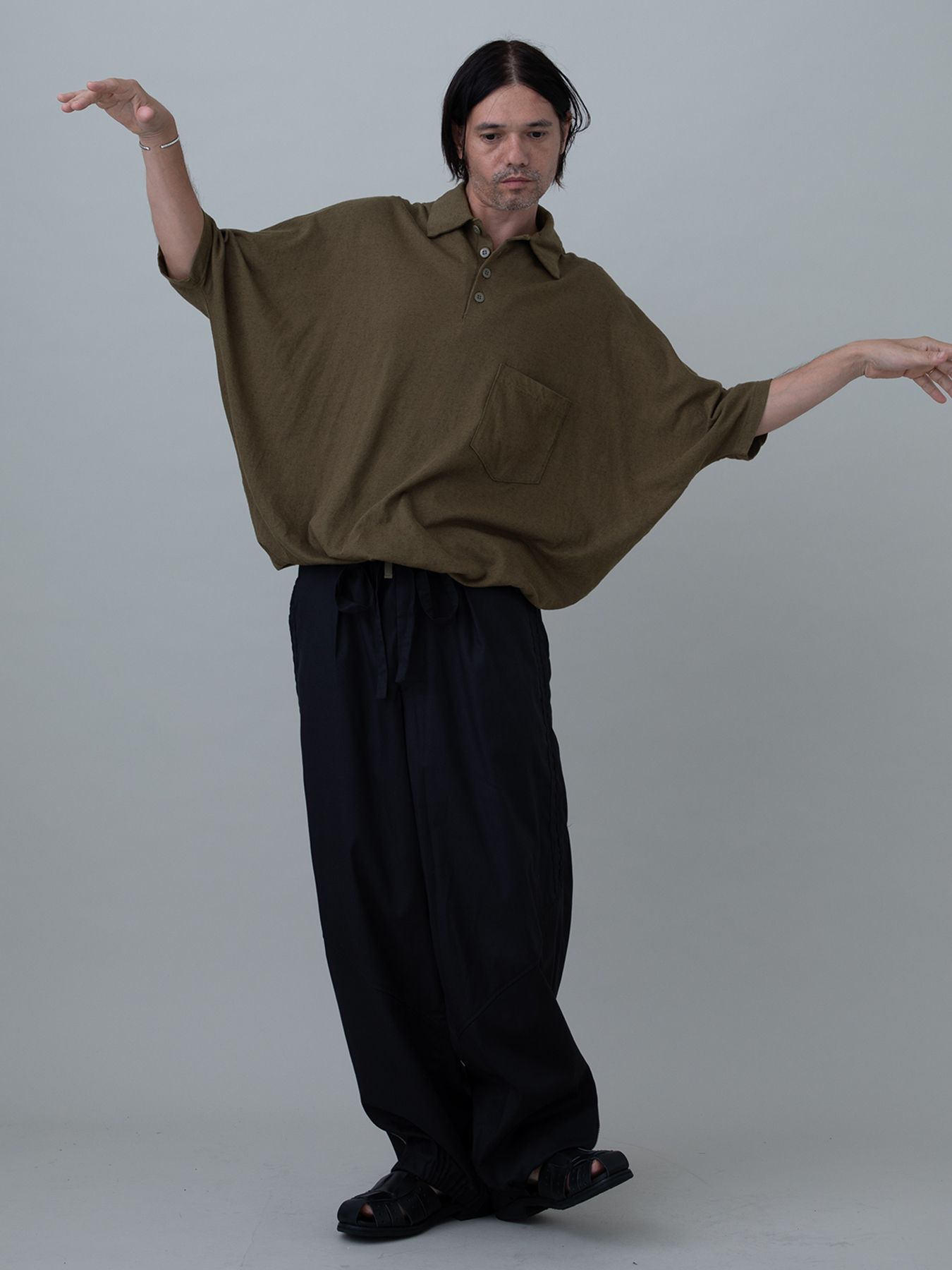【予約品 11月23日(日) 締切】WINGPOLO / コットンリネン ポロシャツ / BEIGE