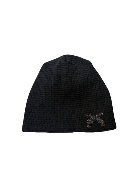 LEOPARD PATCH BEANIE / レオパードパッチ ビッグワッフルビーニー / ブラック