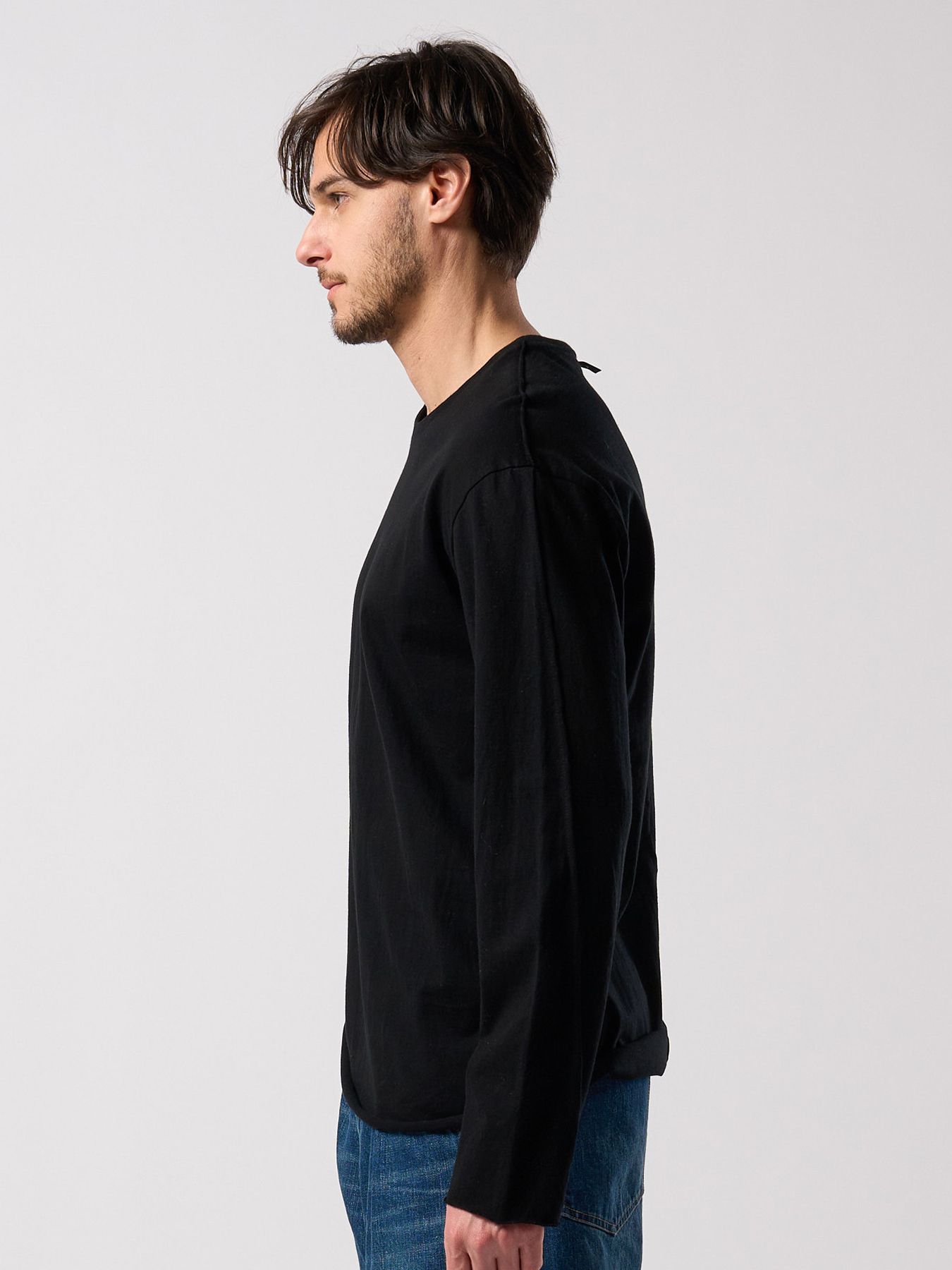 【予約品 4月19日(日) 18時締切】cut-off crew-neck L/S / カットオフ クルーネック ロングスリーブ / ディープブラック