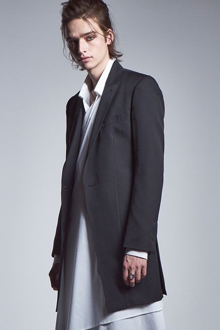 《予約品》 Long Peacked Jacket テーラードジャケット GabadineStretch / Black 【kiryuyrik】 11月入荷予定