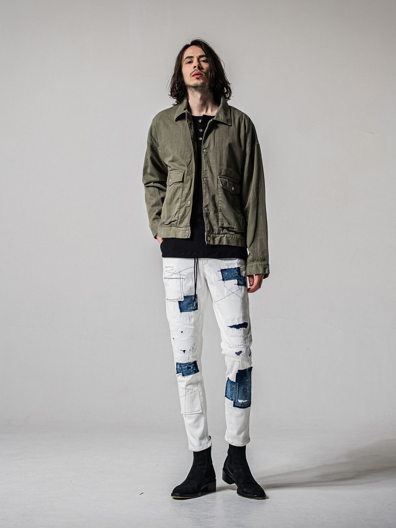 【予約品 11月16日(日) 締切】MICK DENIM JERSEY / ミック デニムジャージ / ホワイトリメイク