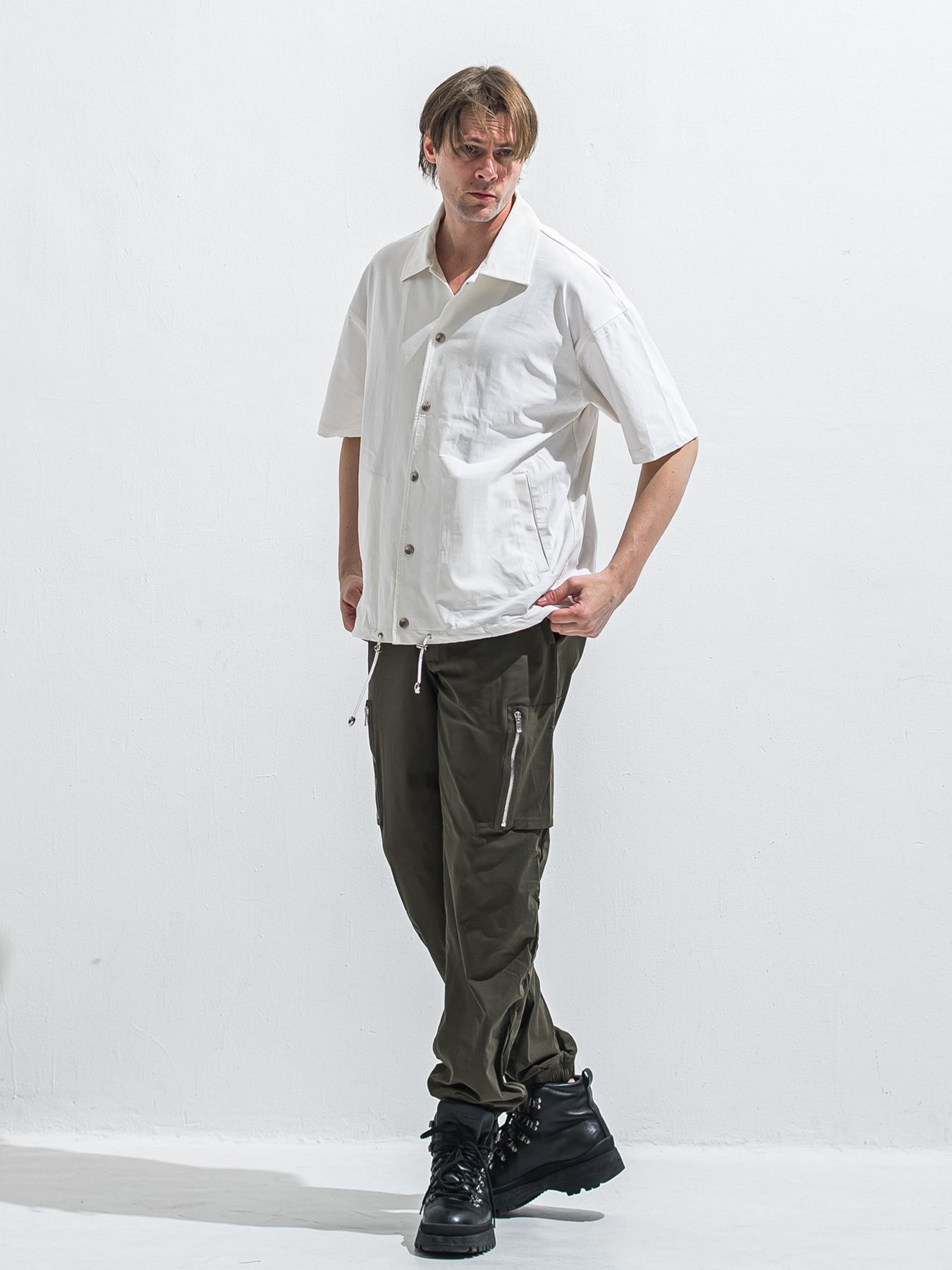 【予約品 2月15日(日) 18:00 締切】DAVID NYLON CARGO PANTS/ ミリタリーナイロンカーゴパンツ / カーキ