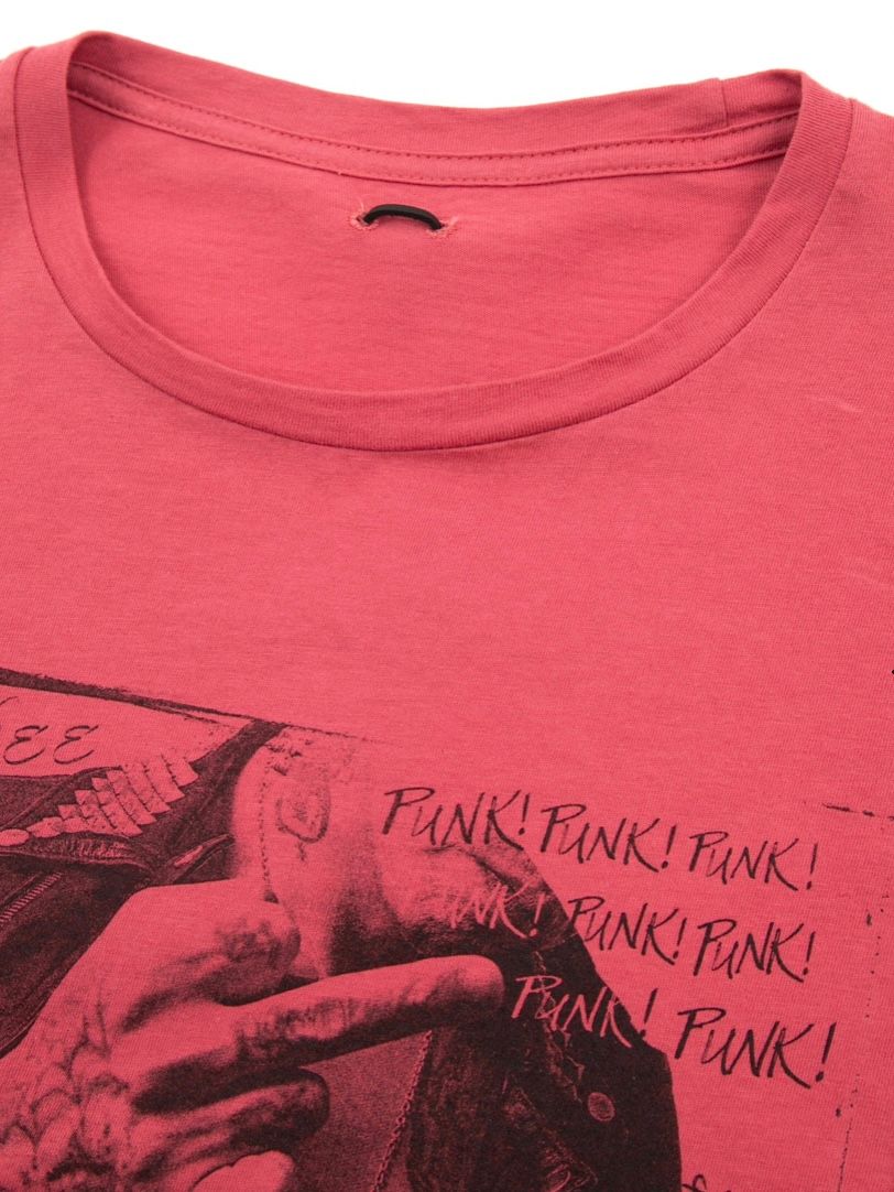 コラボ30/- ナチュラルソフト天竺『 FxxK THE WORLD』ワイド Tシャツ（オーバーサイズ） - RED