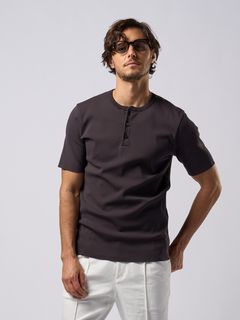 【予約品9月19日 10時締め】 ct surf henley S/S / ニットソー / ダークグレー