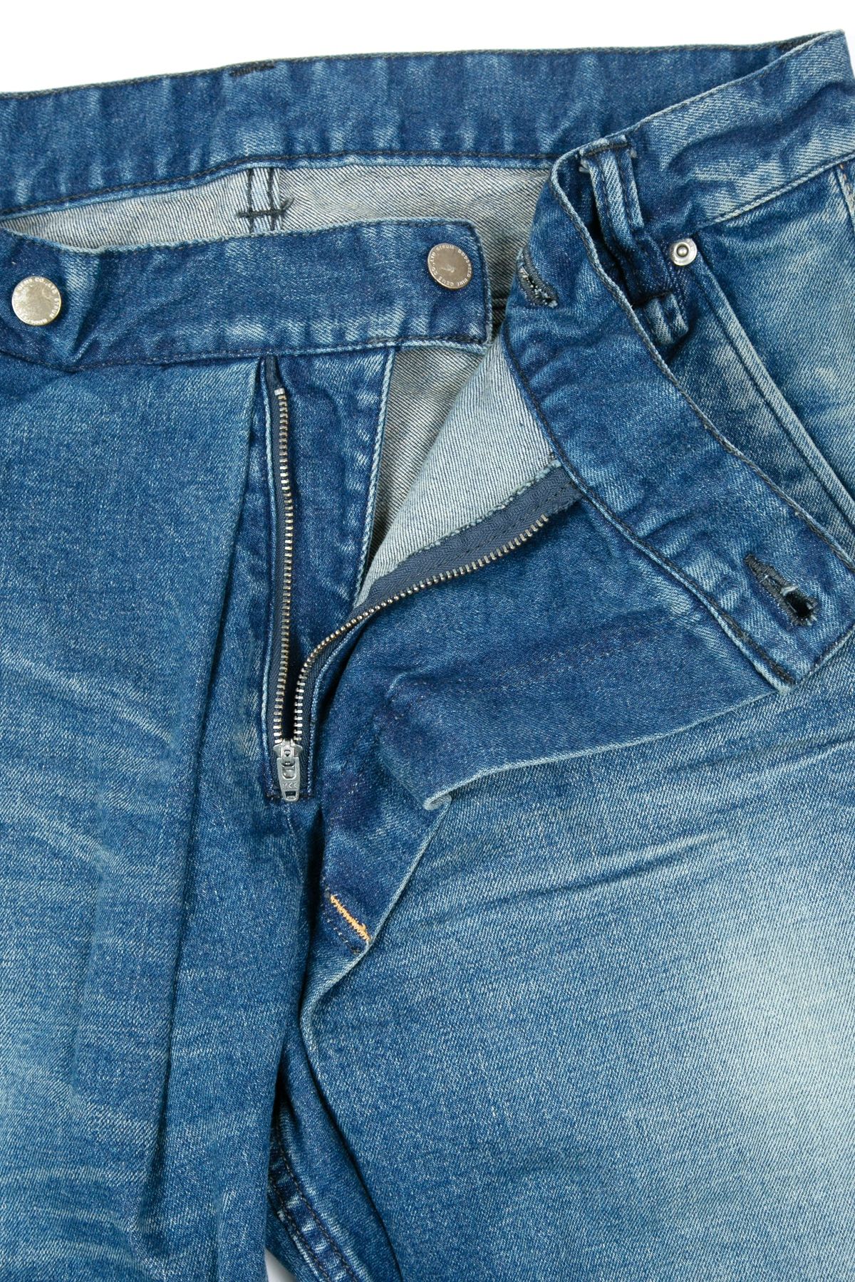 12.5oz Organic Cotton Stretch Over Lap Tight Straight Jeans / インディゴ 【STRUM】