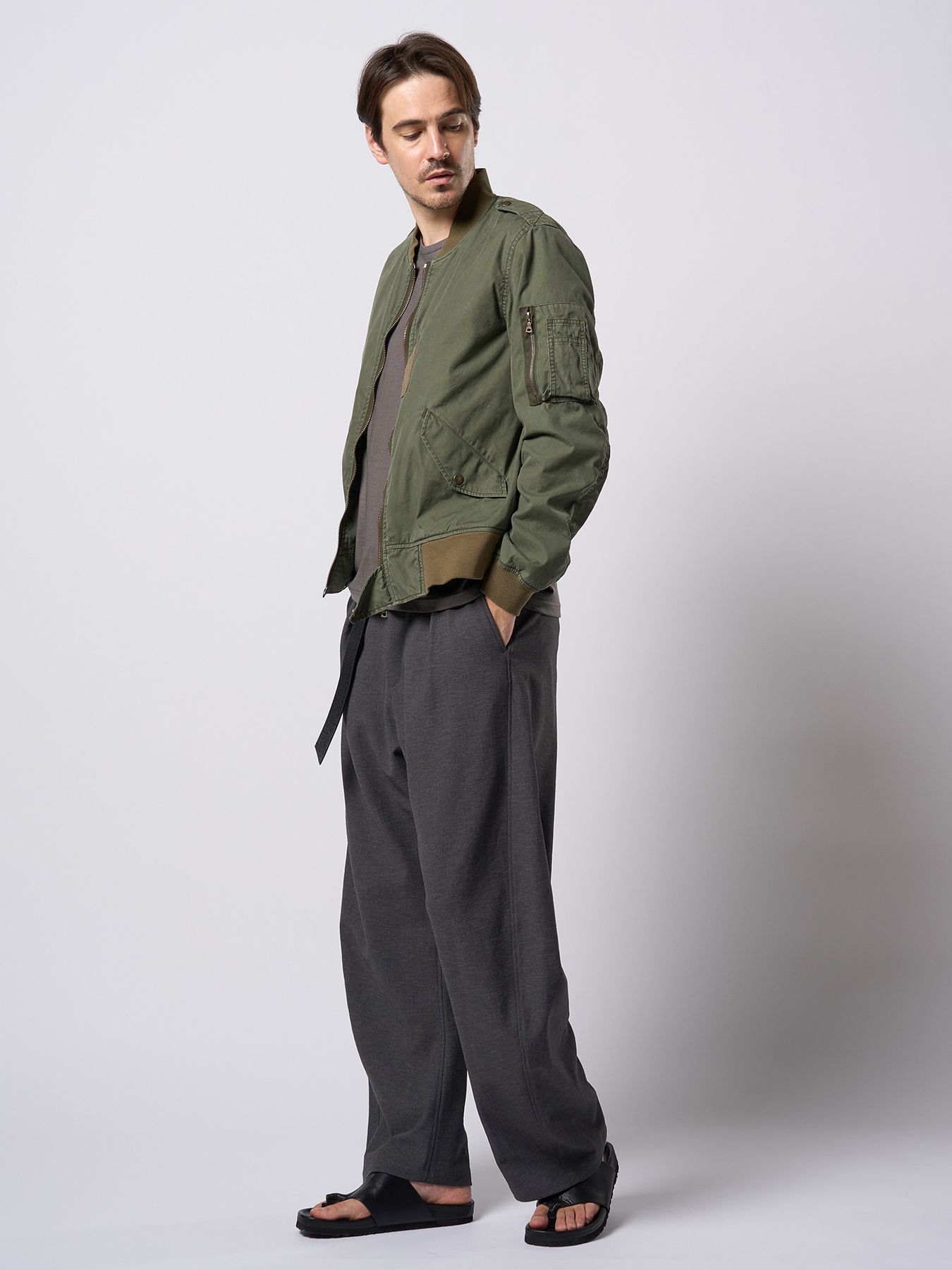 【予約品 9月23日(火) 締切】relax banana slacks / リラックス バナナスラックス / チャコール