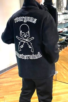 限定FLEECE JACKET EMBROIDERY黒フリース×ジャージ【roarguns×MASTERMIND WORLD】