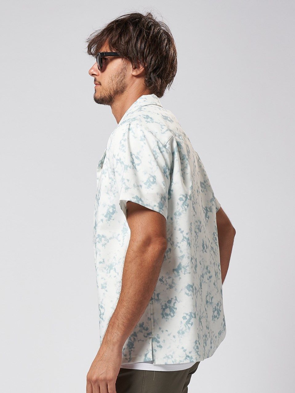 《予約品》 patterned s/s shirt / ハワイアンシャツ / ライトブルー