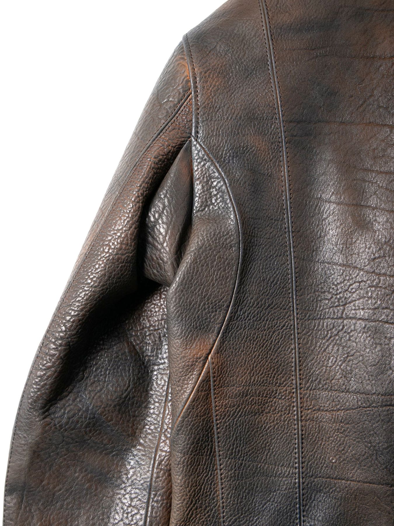 【予約品 10月12日(日) 締切】Full Vegetable Tanned Italian Double Shoulder Steer Hide Garment Burning Dyed Double Riders / イタリアンダブルショルダー燃焼製品染めダブルライダース / HI-FLYER
