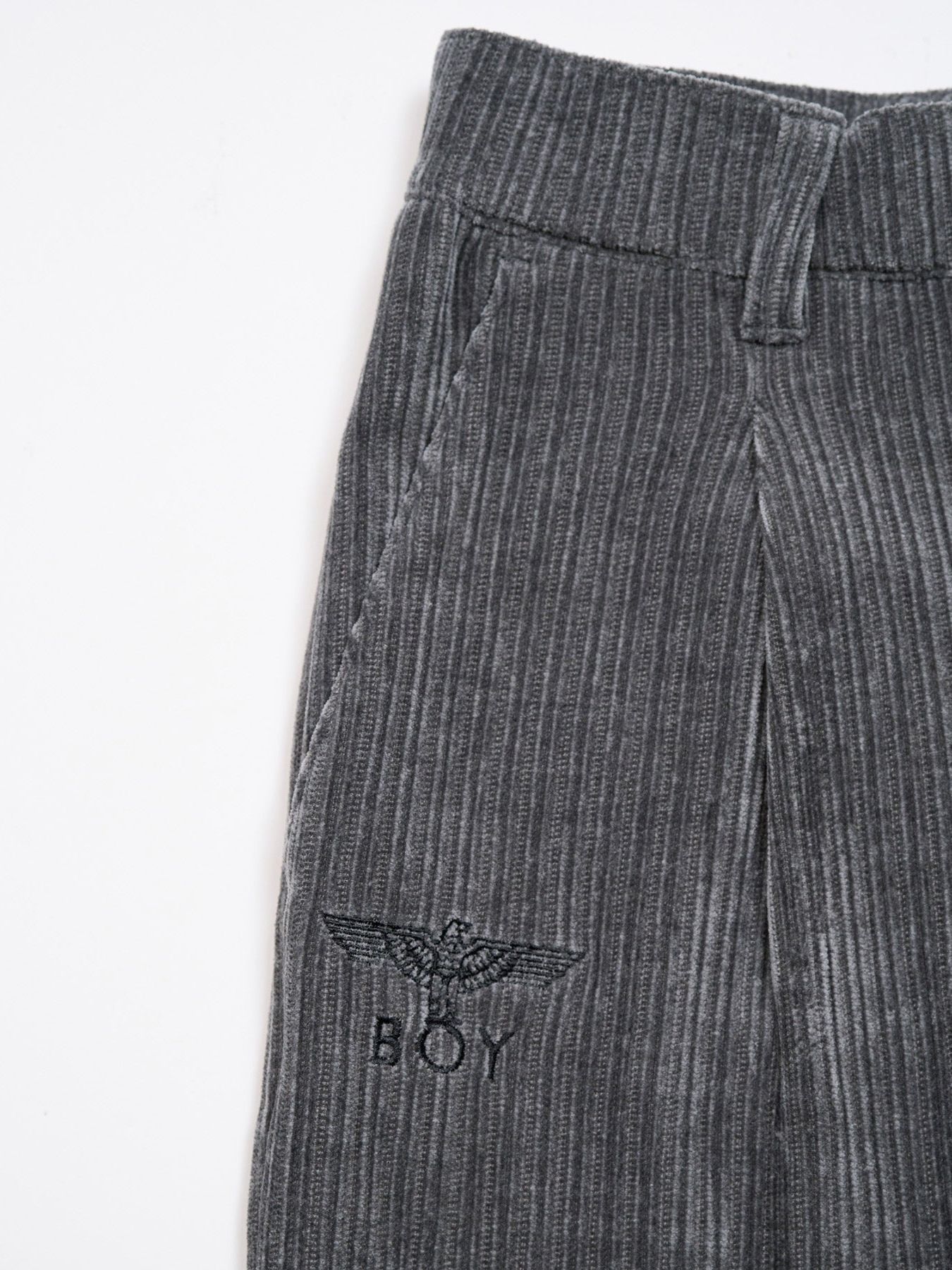 BOY EMBROIDERY CORDUROY PANTS / コーデュロイパンツ / グレー