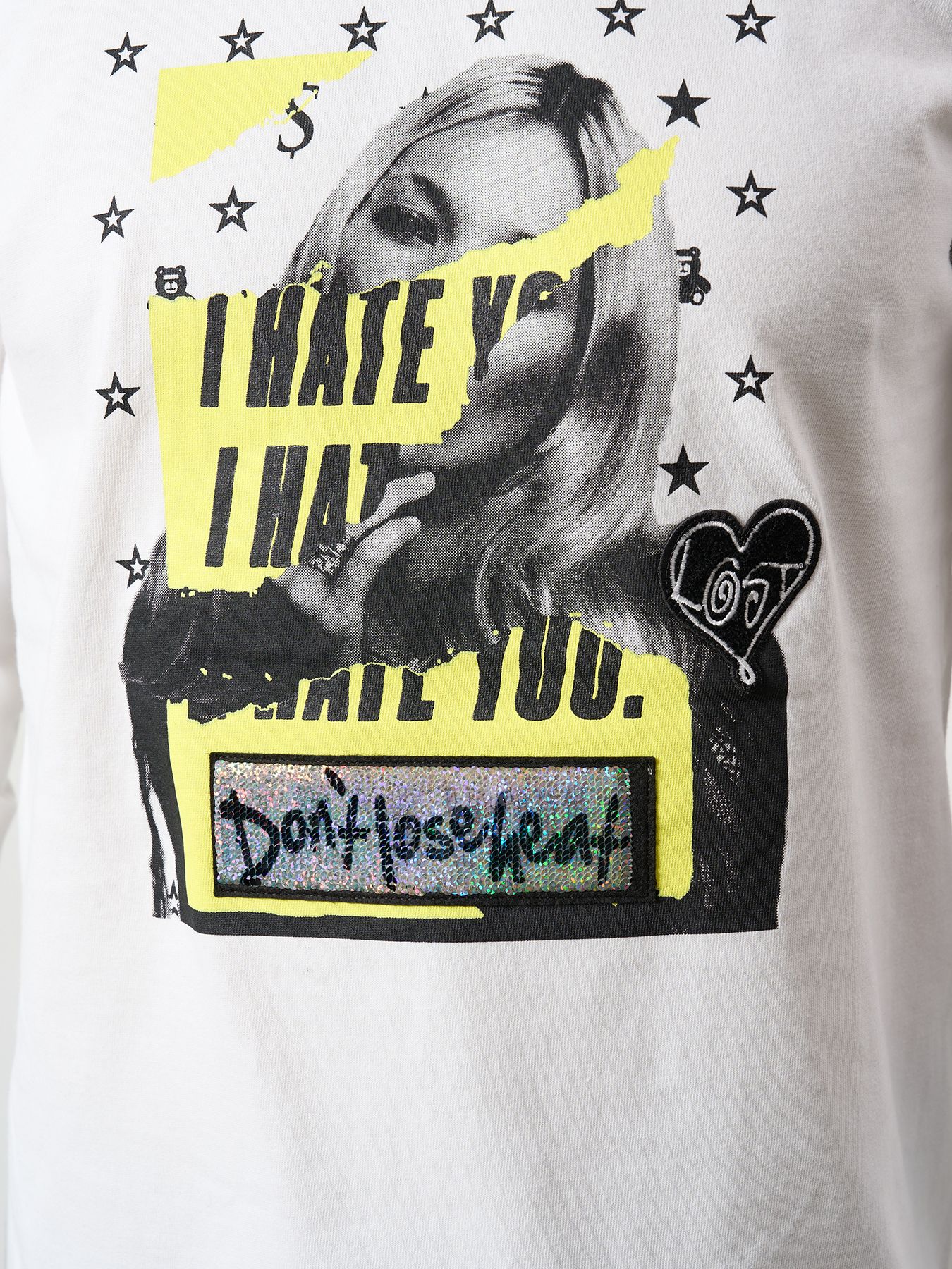【予約品 5月8日(木) AM10時 締切】 5.6ozコットン天竺 I HATE YOU シークインLS Tシャツ / ホワイト
