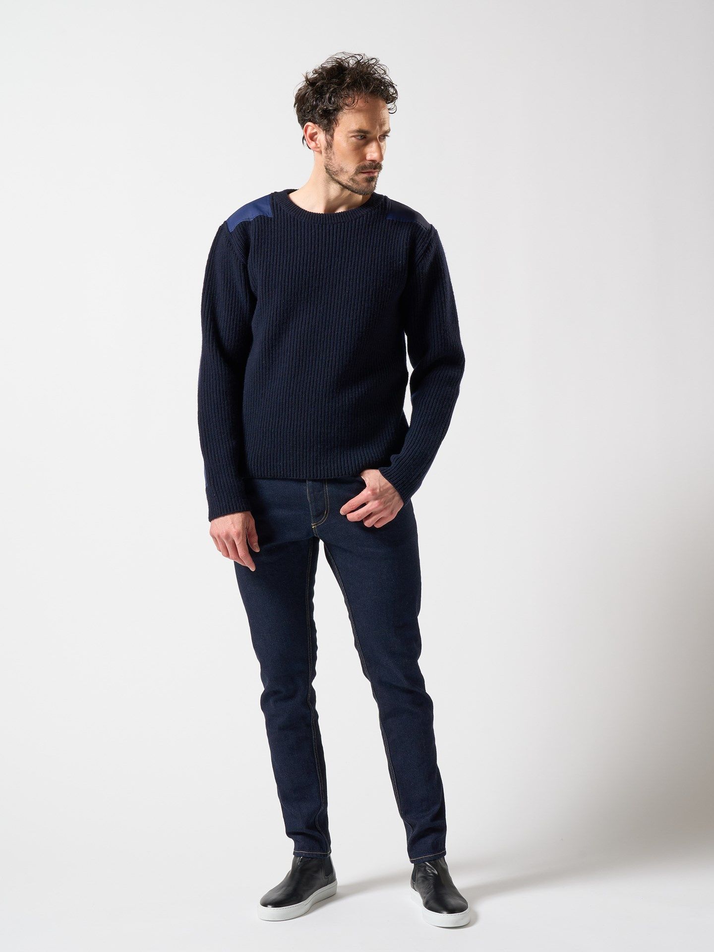 【予約品】 plating cable knit turtle / ニット / ネイビー