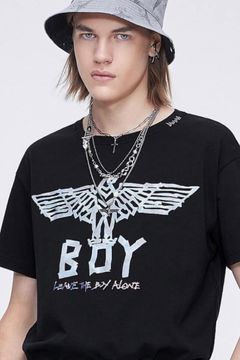METALIC EAGLE T-SHIRTS / Black 【BOY LONDON】